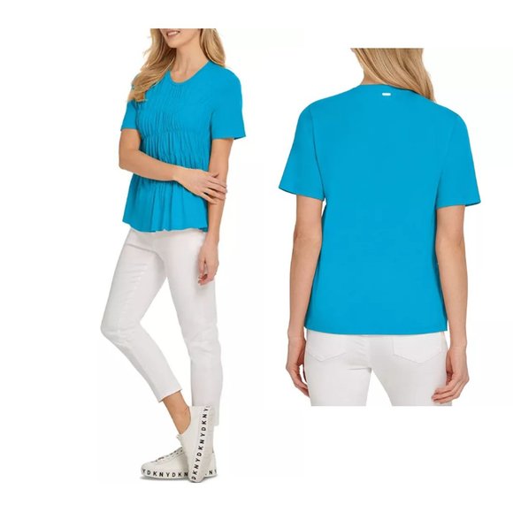 Dkny Tops - DKNY Women's Short Sleeve Ruched Top - XL